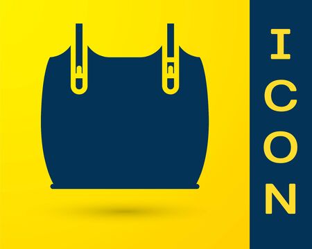 Blue Body armor icon isolated on yellow background. Vector Illustrationのイラスト素材