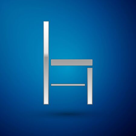 Silver Chair icon isolated on blue background. Vector Illustrationのイラスト素材