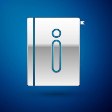 Silver User manual icon isolated on blue background. User guide book. Instruction sign. Read before use. Vector Illustrationのイラスト素材