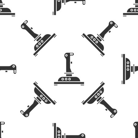 Grey Joystick for arcade machine icon isolated seamless pattern on white background. Joystick gamepad. Vector Illustrationのイラスト素材