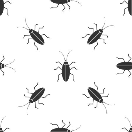 Grey Cockroach icon isolated seamless pattern on white background. Vector Illustrationのイラスト素材