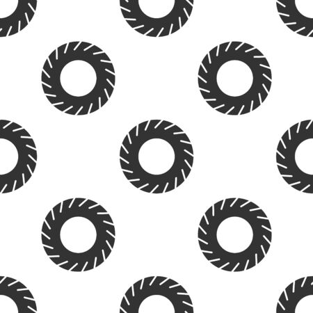 Grey Car tire icon isolated seamless pattern on white background. Vector Illustrationのイラスト素材