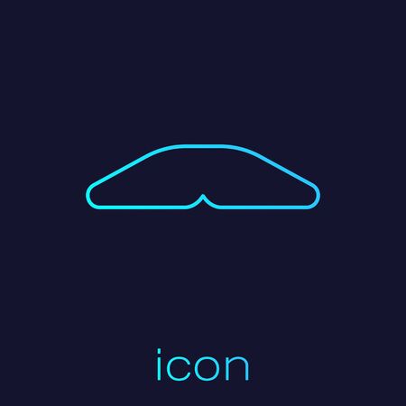 Turquoise line Homemade pie icon isolated on blue background.  Vector Illustrationのイラスト素材