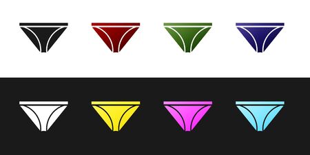 Set Men underpants icon isolated on black and white background. Man underwear. Vector Illustrationのイラスト素材