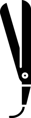 Black Curling iron for hair icon isolated on white background. Hair straightener icon.  Vector Illustrationのイラスト素材