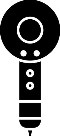 Black Hair dryer icon isolated on white background. Hairdryer sign. Hair drying symbol. Blowing hot air.  Vector Illustrationのイラスト素材