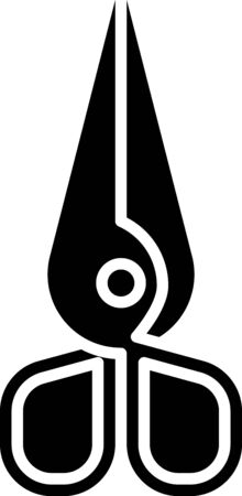 Black Scissors icon isolated on white background. Cutting tool sign.  Vector Illustrationのイラスト素材