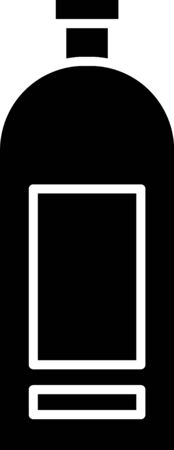 Black Bottle of shampoo icon isolated on white background.  Vector Illustrationのイラスト素材