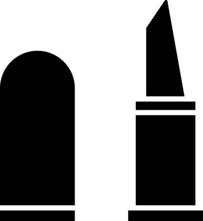 Black Lipstick icon isolated on white background. Vector Illustrationのイラスト素材