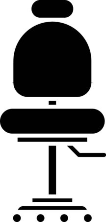 Black Office chair icon isolated on white background.  Vector Illustrationのイラスト素材