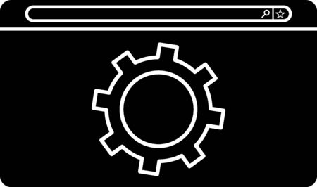 Black Setting icon isolated on white background. Adjusting, service, maintenance, repair, fixing. Vector Illustrationのイラスト素材