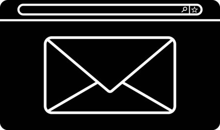 Black Mail and e-mail icon isolated on white background. Envelope symbol e-mail. Email message sign. Vector Illustrationのイラスト素材