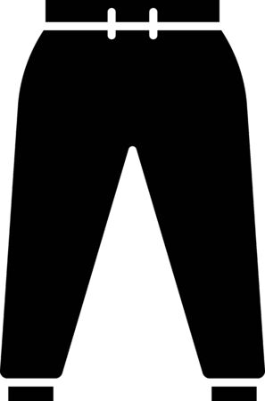 Black Sport pants icon isolated on white background. Vector Illustrationのイラスト素材