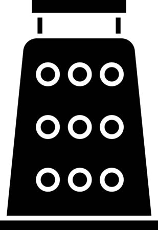Black Grater icon isolated on white background. Kitchen symbol. Cooking utensil. Cutlery sign. Vector Illustrationのイラスト素材