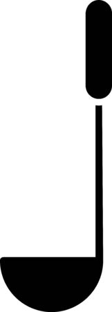 Black Kitchen ladle icon isolated on white background. Cooking utensil. Cutlery spoon sign. Vector Illustrationのイラスト素材