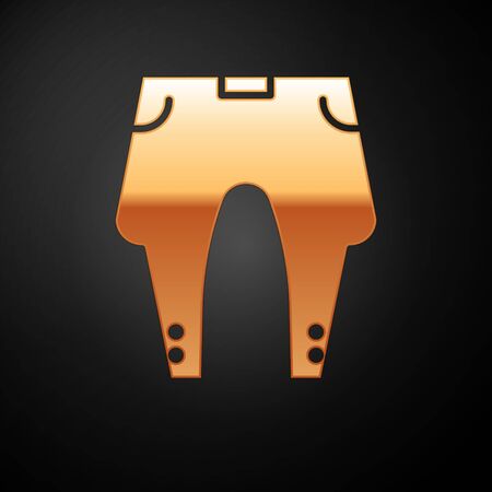 Gold Pants icon isolated on black background. Vector Illustrationのイラスト素材