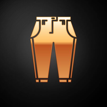 Gold Pants icon isolated on black background. Vector Illustrationのイラスト素材