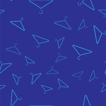 Blue Hanger wardrobe icon isolated seamless pattern on blue background. Cloakroom icon. Clothes service symbol. Laundry hanger sign. Vector Illustrationのイラスト素材