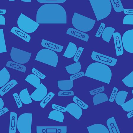 Blue Electronic scales icon isolated seamless pattern on blue background. Weight measure equipment. Vector Illustrationのイラスト素材
