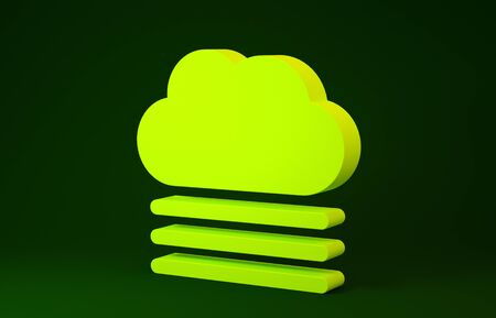 Yellow Fog and cloud icon isolated on green background. Minimalism concept. 3d illustration 3D renderの写真素材