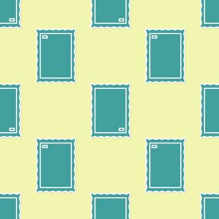 Green Picture icon isolated seamless pattern on yellow background. Vector Illustrationのイラスト素材