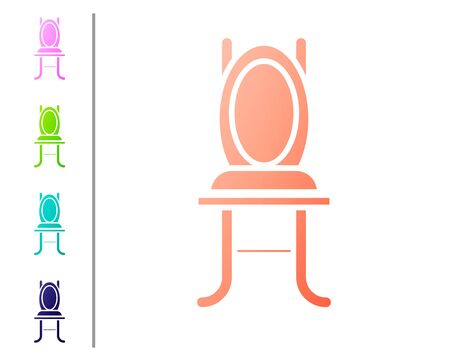Coral Chair icon isolated on white background. Set color icons. Vector Illustrationのイラスト素材