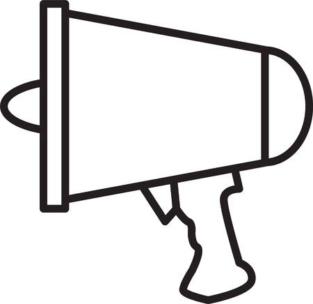 Black line Spread the word, megaphone icon isolated on white background. Vector Illustrationのイラスト素材