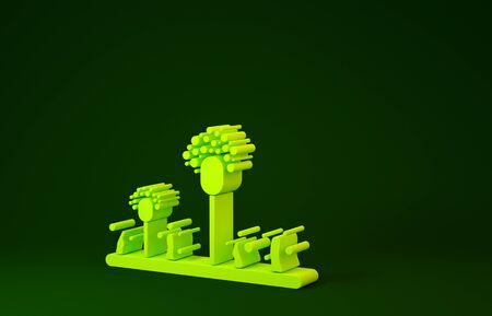 Yellow Mold icon isolated on green background. Minimalism concept. 3d illustration 3D renderの写真素材