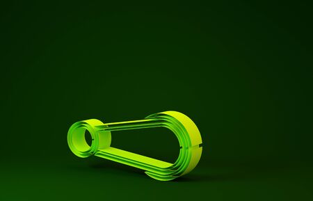 Yellow Car door handle icon isolated on green background. Minimalism concept. 3d illustration 3D renderの写真素材