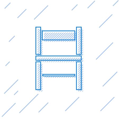 Blue line Chair icon isolated on white background.  Vector Illustrationのイラスト素材