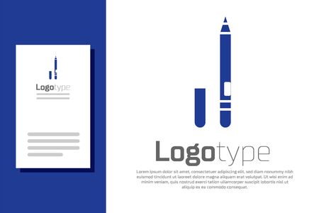 Blue Eyeliner, eyebrow icon isolated on white background. Pencil for eyes. Logo design template element. Vector Illustrationのイラスト素材