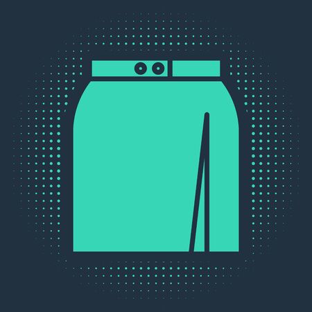 Green Skirt icon isolated on blue background. Abstract circle random dots. Vector Illustrationのイラスト素材