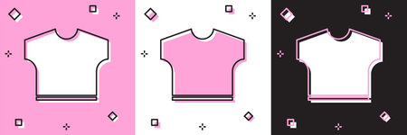 Set T-shirt icon isolated on pink and white, black background. Vector Illustration