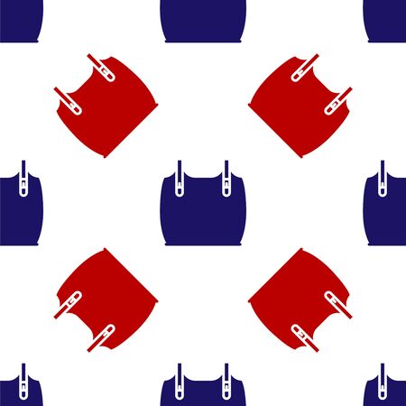 Blue and red Body armor icon isolated seamless pattern on white background. Vector Illustrationのイラスト素材