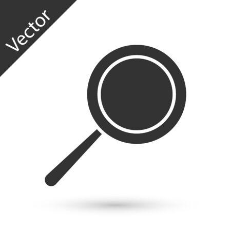 Grey Frying pan icon isolated on white background. Fry or roast food symbol. Vector Illustrationのイラスト素材