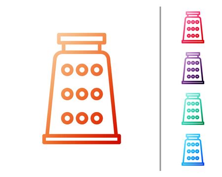 Red line Grater icon isolated on white background. Kitchen symbol. Cooking utensil. Cutlery sign. Set color icons. Vector Illustrationのイラスト素材