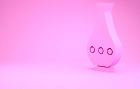 Pink Vase icon isolated on pink background. Minimalism concept. 3d illustration 3D renderの写真素材