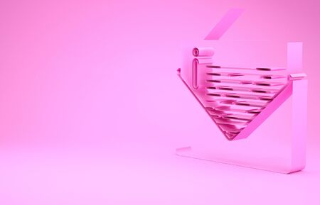 Pink Envelope icon isolated on pink background. Email message letter symbol. Minimalism concept. 3d illustration 3D renderの写真素材