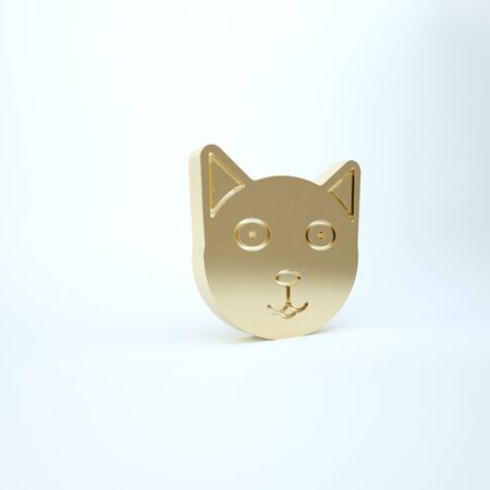 Gold Pet icon isolated on white background. 3d illustration 3D renderの写真素材