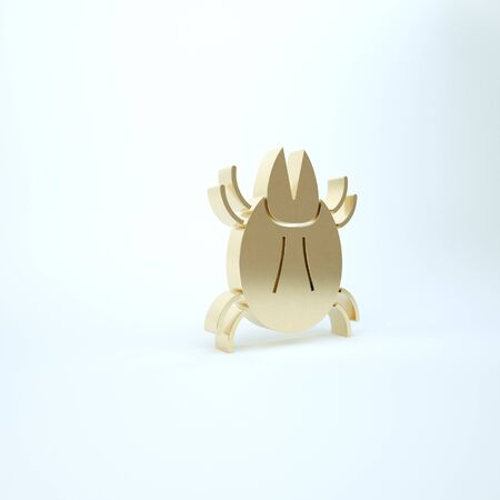 Gold Parasite mite icon isolated on white background. 3d illustration 3D renderの写真素材