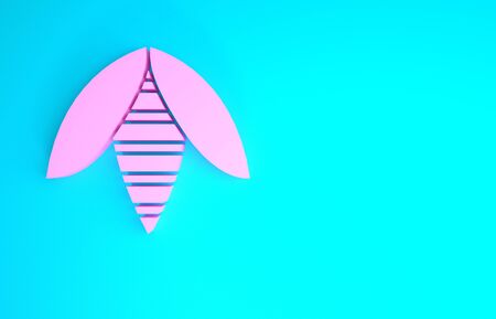 Pink Bee icon isolated on blue background. Sweet natural food. Honeybee or apis with wings symbol. Flying insect. Minimalism concept. 3d illustration 3D renderの写真素材