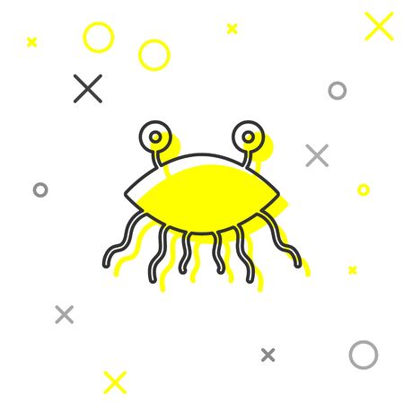 Grey line Pastafarianism icon isolated on white background. Vector Illustrationのイラスト素材