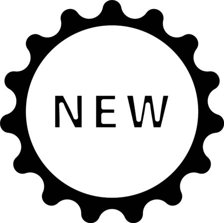 Black Price tag with an inscription New icon isolated on white background. Badge for price. Promo tag discount. Vector Illustrationのイラスト素材