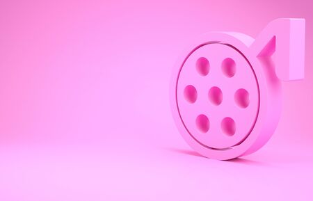 Pink Surgery lamp icon isolated on pink background. Minimalism concept. 3d illustration 3D renderの写真素材