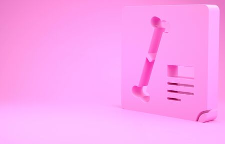 Pink X-ray shots icon isolated on pink background. Minimalism concept. 3d illustration 3D renderの写真素材