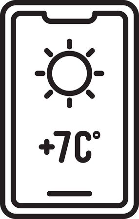 Black line Weather forecast icon isolated on white background. Vector Illustrationのイラスト素材