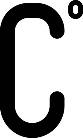 Black Celsius icon isolated on white background.  Vector Illustrationのイラスト素材