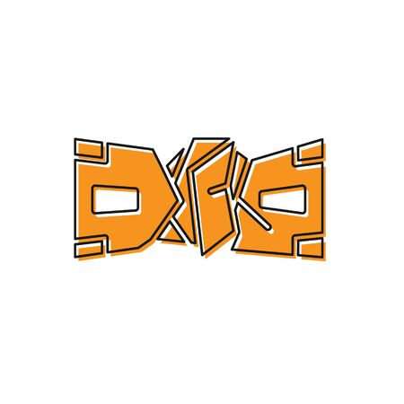 Orange Crumpled paper money cash icon isolated on white background. Money banknotes stacks. Bill currency. Vector Illustrationのイラスト素材