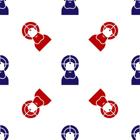 Blue and red Jesus Christ icon isolated seamless pattern on white background. Vector Illustrationのイラスト素材