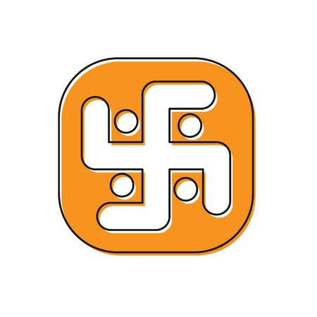 Orange Jainism icon isolated on white background. Vector Illustrationのイラスト素材